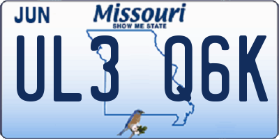 MO license plate UL3Q6K