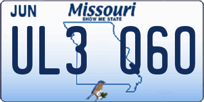 MO license plate UL3Q6O