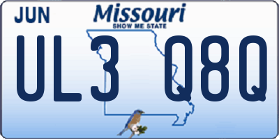 MO license plate UL3Q8Q