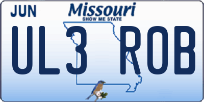 MO license plate UL3R0B