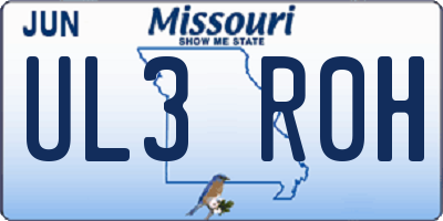 MO license plate UL3R0H