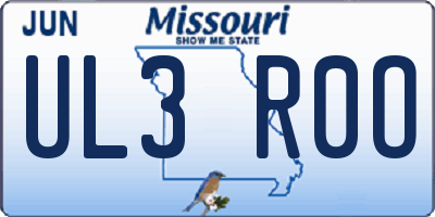 MO license plate UL3R0O