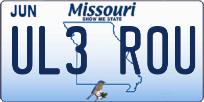 MO license plate UL3R0U