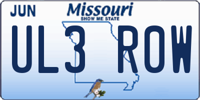 MO license plate UL3R0W
