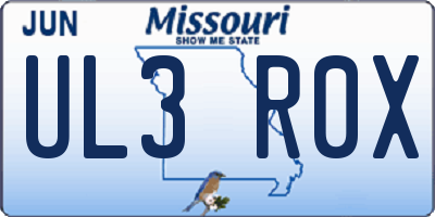 MO license plate UL3R0X