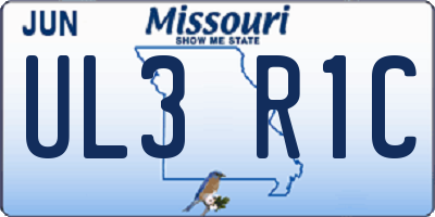 MO license plate UL3R1C