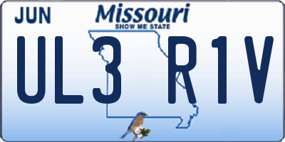 MO license plate UL3R1V
