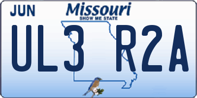MO license plate UL3R2A