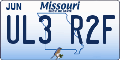 MO license plate UL3R2F