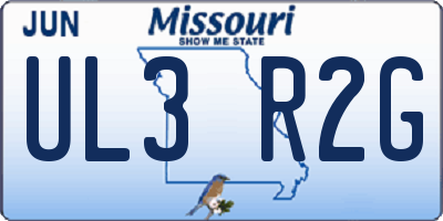 MO license plate UL3R2G