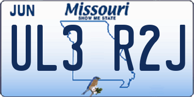 MO license plate UL3R2J