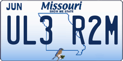 MO license plate UL3R2M