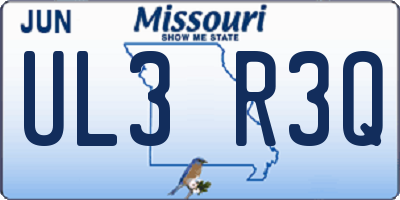 MO license plate UL3R3Q