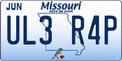 MO license plate UL3R4P