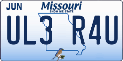 MO license plate UL3R4U