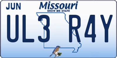 MO license plate UL3R4Y