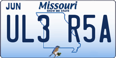 MO license plate UL3R5A