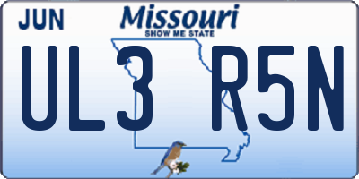 MO license plate UL3R5N