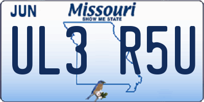 MO license plate UL3R5U