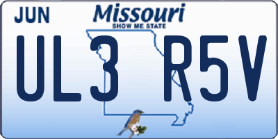 MO license plate UL3R5V