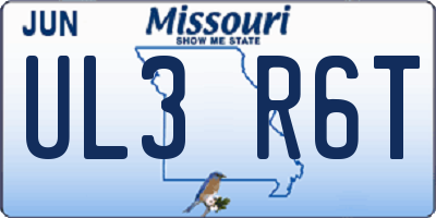 MO license plate UL3R6T