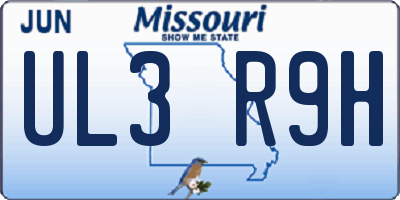 MO license plate UL3R9H