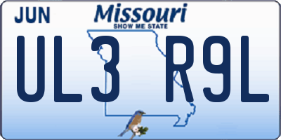 MO license plate UL3R9L