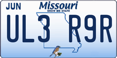 MO license plate UL3R9R