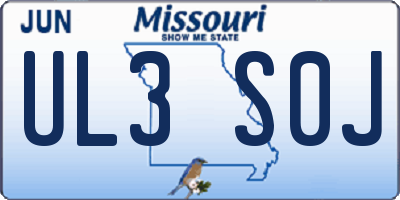 MO license plate UL3S0J