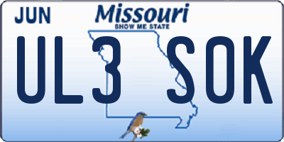 MO license plate UL3S0K