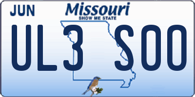 MO license plate UL3S0O