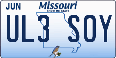 MO license plate UL3S0Y