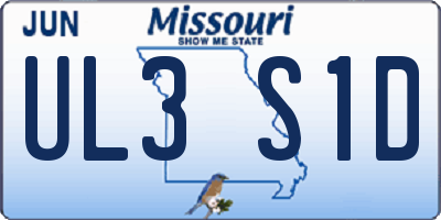 MO license plate UL3S1D