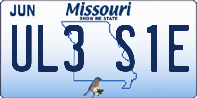 MO license plate UL3S1E
