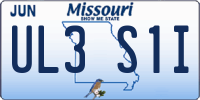 MO license plate UL3S1I