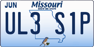 MO license plate UL3S1P
