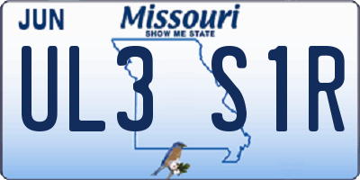 MO license plate UL3S1R
