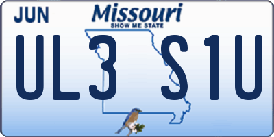 MO license plate UL3S1U