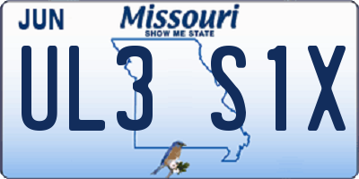 MO license plate UL3S1X
