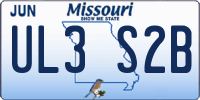 MO license plate UL3S2B