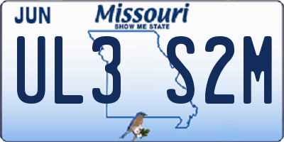 MO license plate UL3S2M