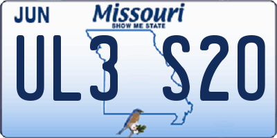 MO license plate UL3S2O