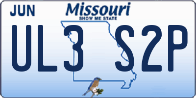 MO license plate UL3S2P