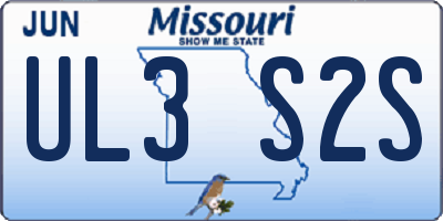 MO license plate UL3S2S