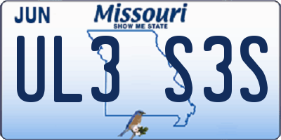MO license plate UL3S3S