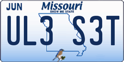 MO license plate UL3S3T