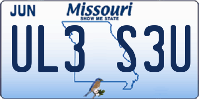 MO license plate UL3S3U