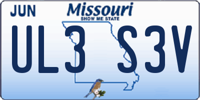 MO license plate UL3S3V