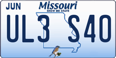 MO license plate UL3S4O