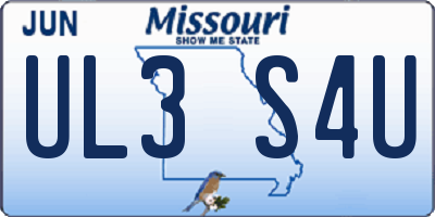 MO license plate UL3S4U